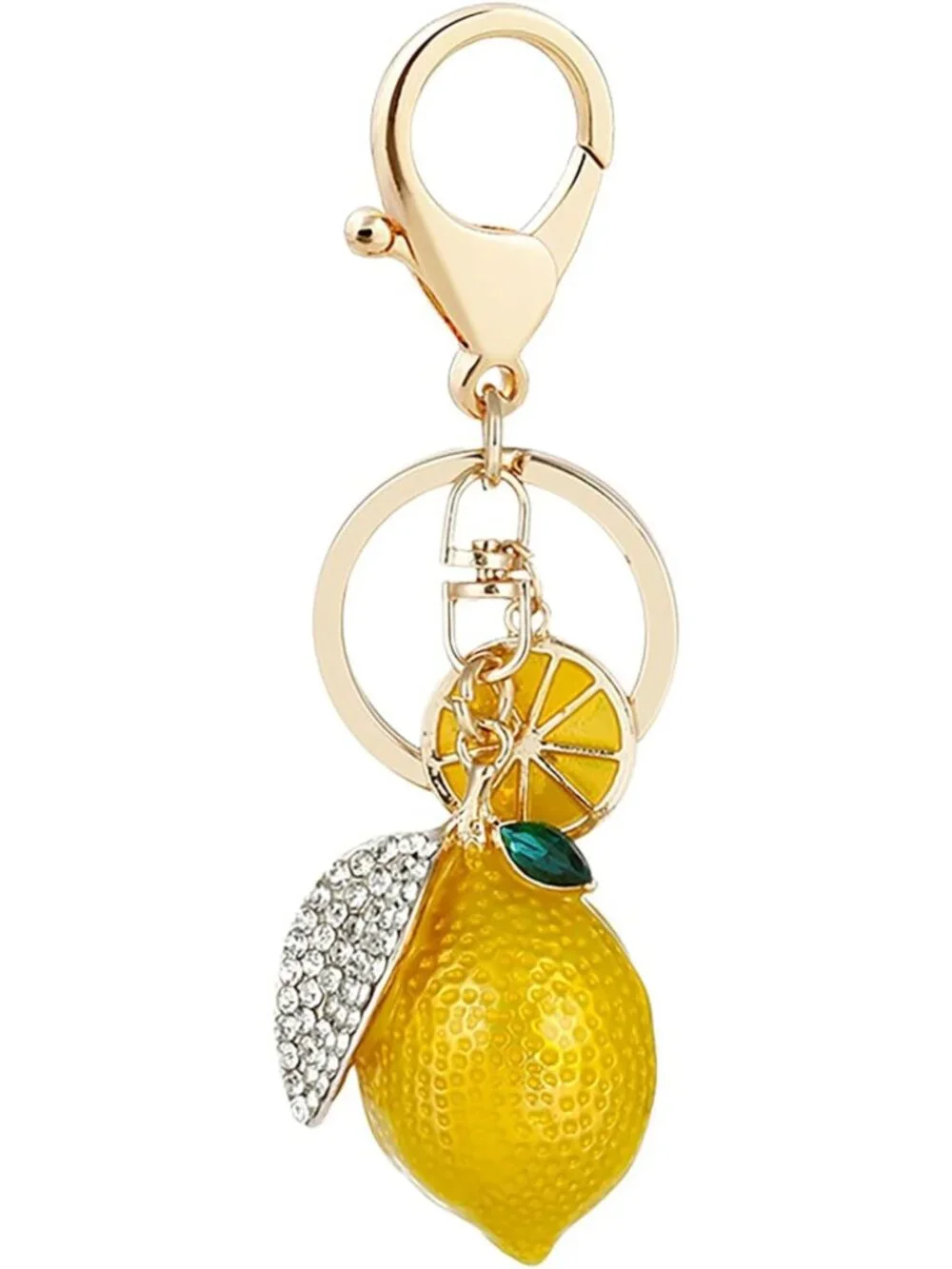 Cute 3D Fruit Rhinestone Keychain - Fun Accessories & Birthday Gift for Women